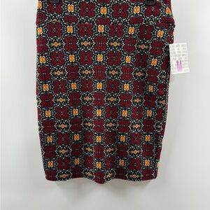 LuLaRoe Cassie Skirt NWT – Women’s Medium Dark Red Multicolor Print